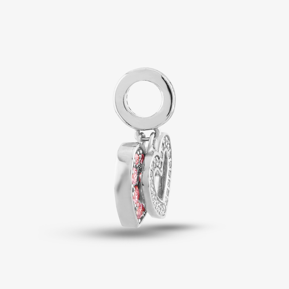 Rosa Lea Double Heart Dangle Charm AM-2THB032004