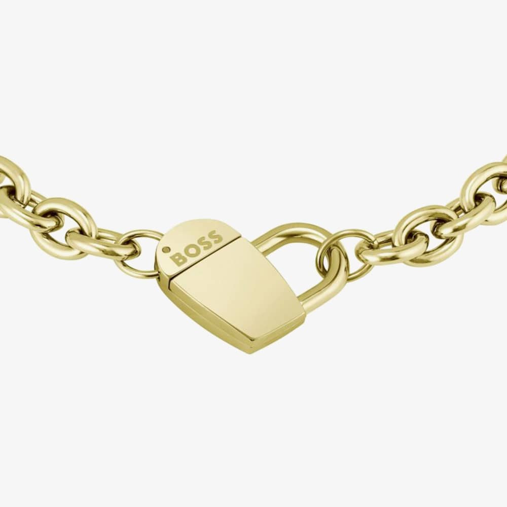 BOSS Dinya Gold Plated Heart Chain Bracelet 1580419
