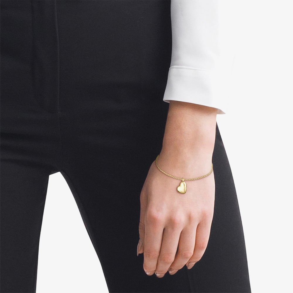 BOSS Honey Gold Plated Heart Bracelet 1580595