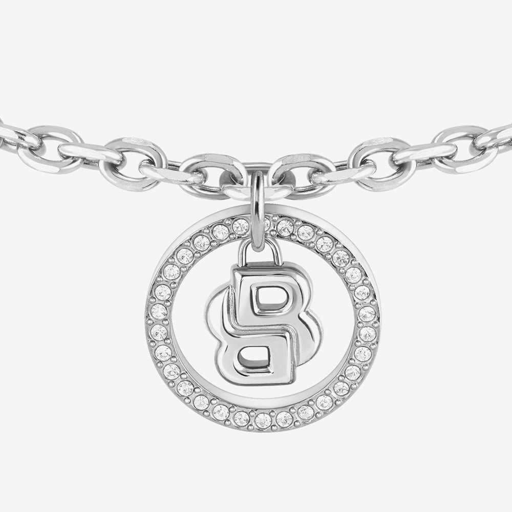BOSS Double B Divine Silver Tone Bracelet 1580806