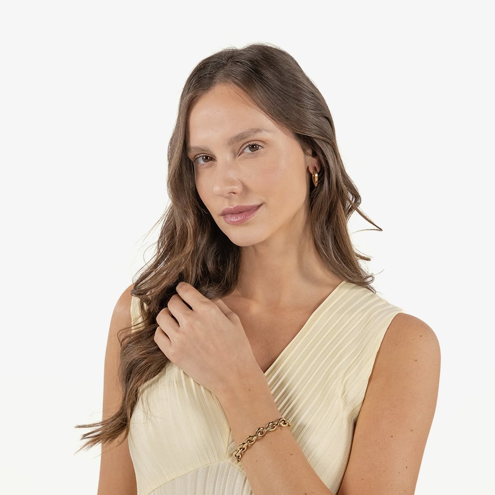 BOSS Fiora Gold Tone Oval Link Chain Bracelet 1580811