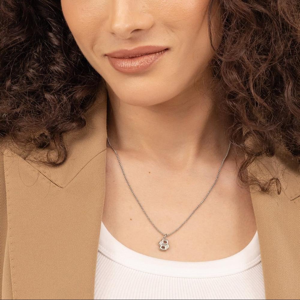 BOSS Ladies Silver Double B Necklace 1580697