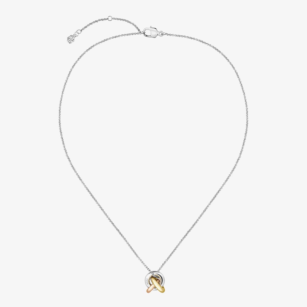 BOSS Harmonie Three Colour Circle Link Pendant Necklace 1580771