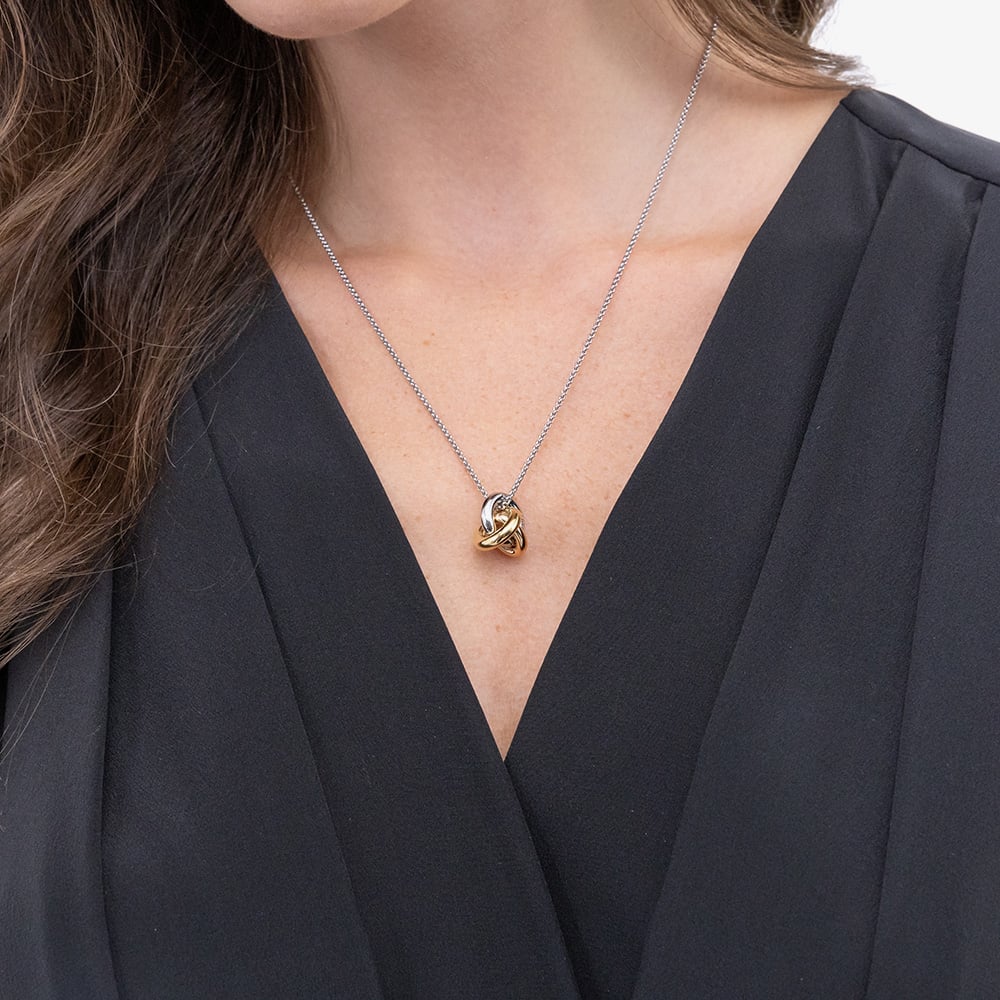 BOSS Harmonie Three Colour Circle Link Pendant Necklace 1580771