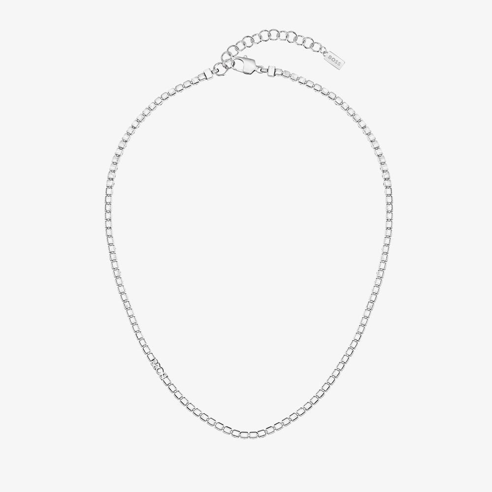 BOSS Kaspr Silver Tone Champagne Crystal Necklace 1580630