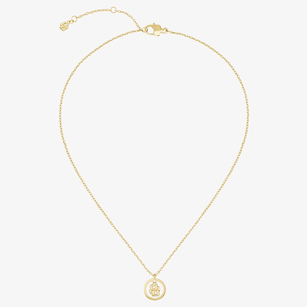 BOSS Double B Divine Gold Tone Pendant Necklace 1580837