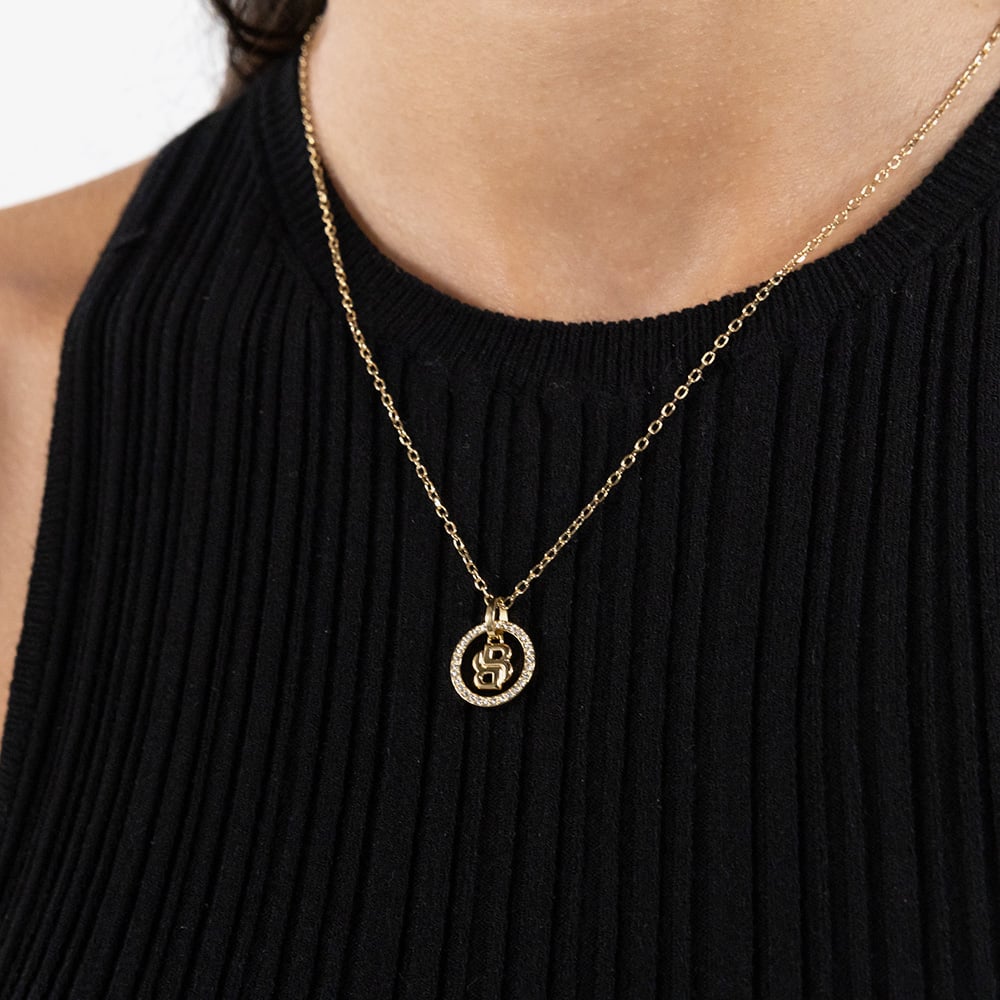 BOSS Double B Divine Gold Tone Pendant Necklace 1580837