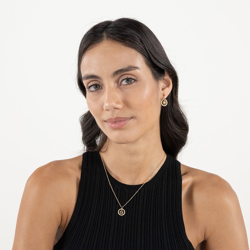 BOSS Double B Divine Gold Tone Pendant Necklace 1580837