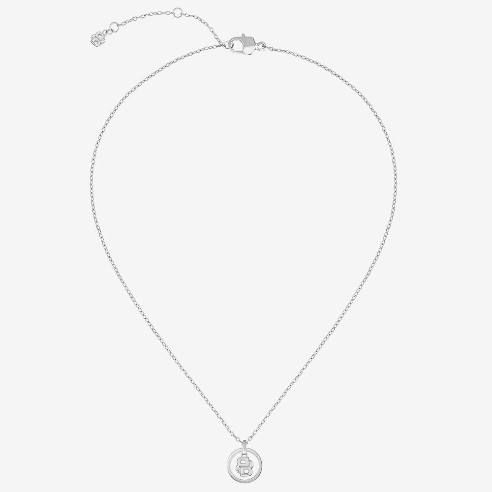 BOSS Double B Divine Silver Tone Pendant Necklace 1580836