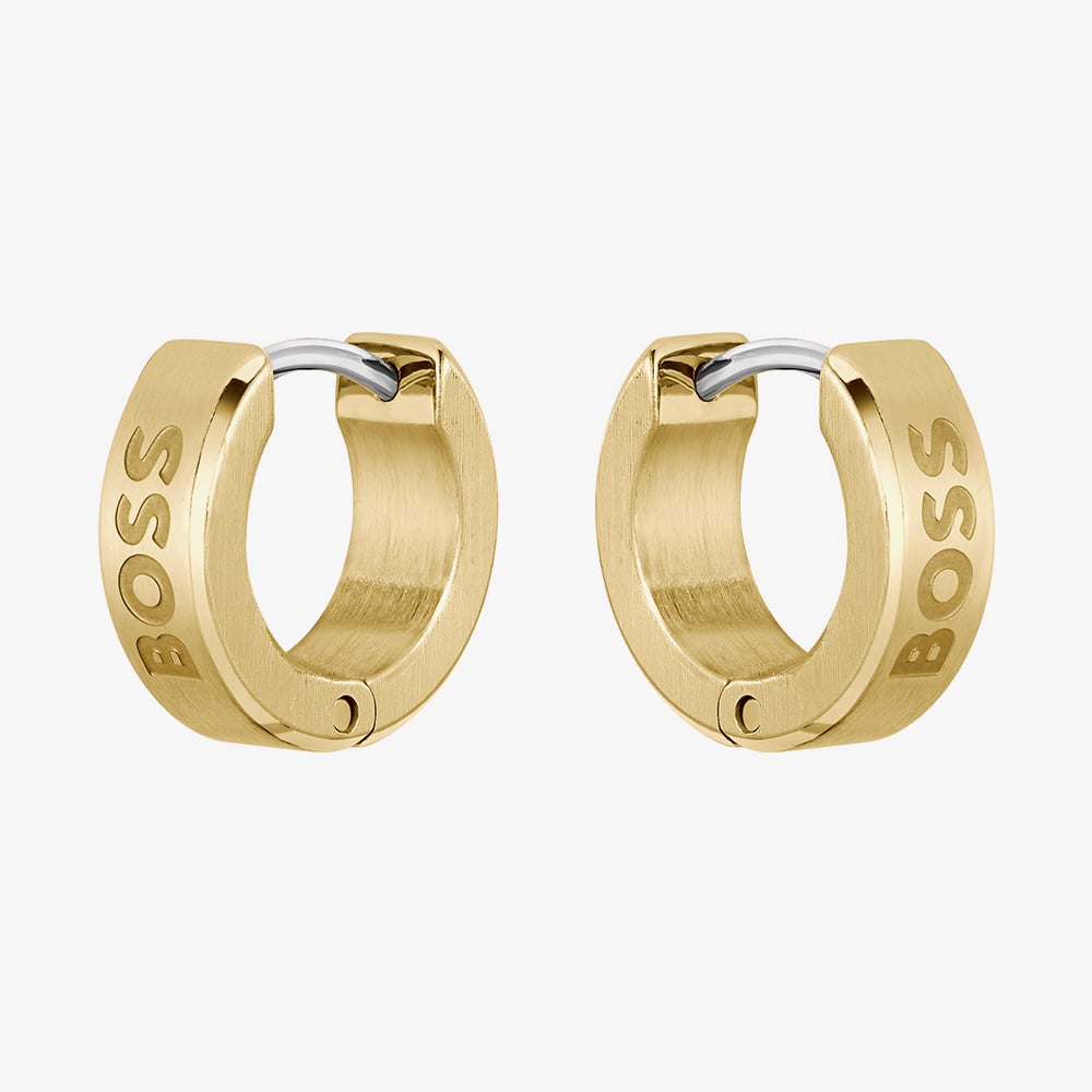 BOSS Odell Gold Tone Small Hoop Earrings 1580655