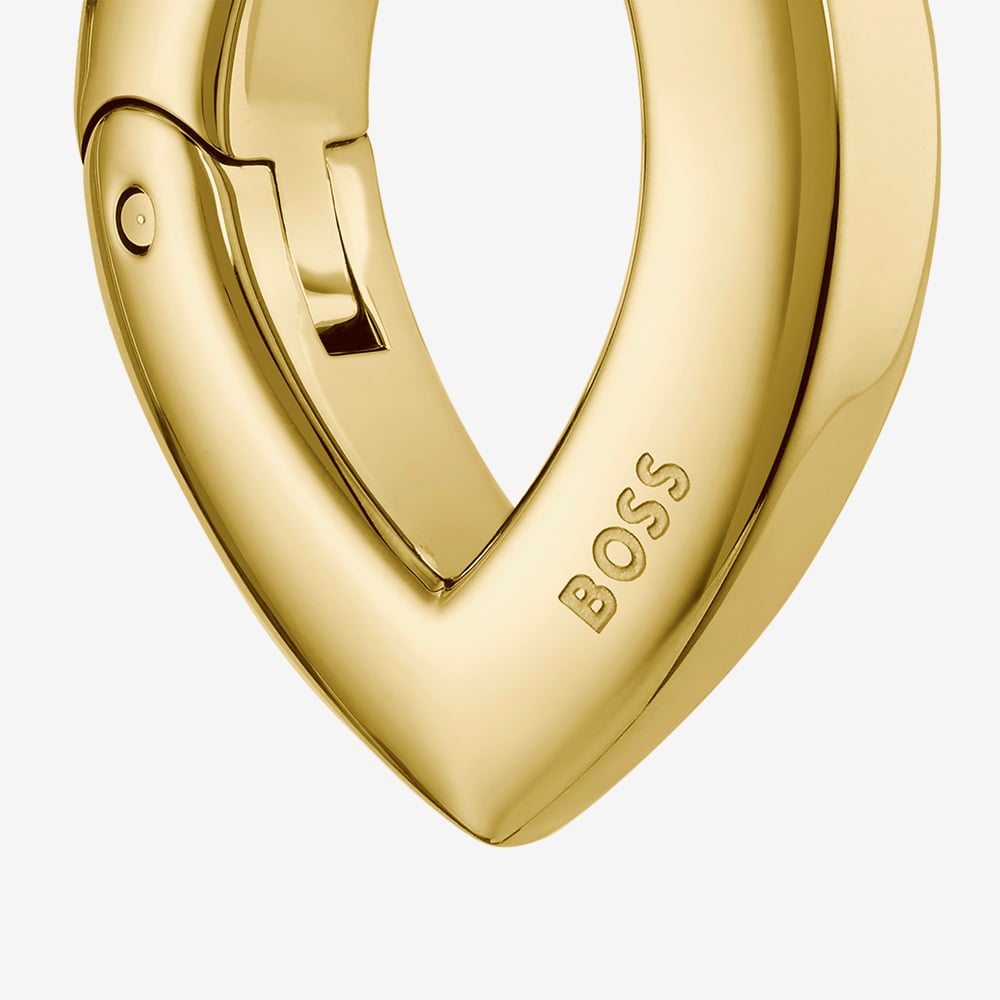 BOSS Fiora Gold Tone Oval Hoop Earrings 1580823
