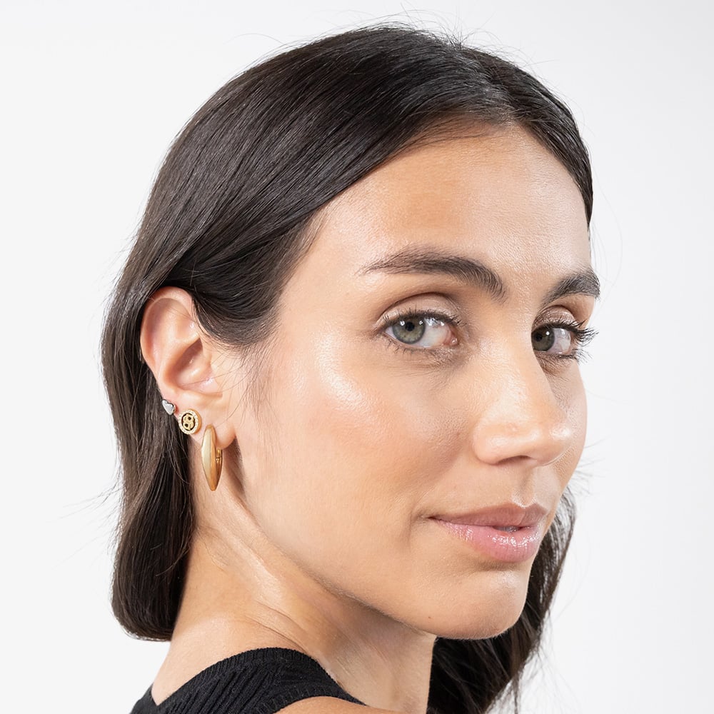 BOSS Fiora Gold Tone Oval Hoop Earrings 1580823