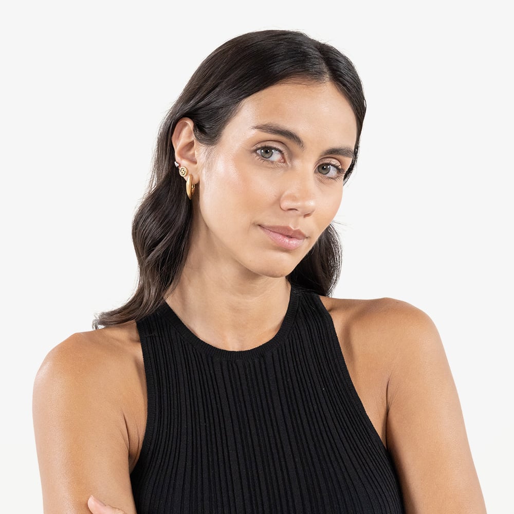 BOSS Fiora Gold Tone Oval Hoop Earrings 1580823