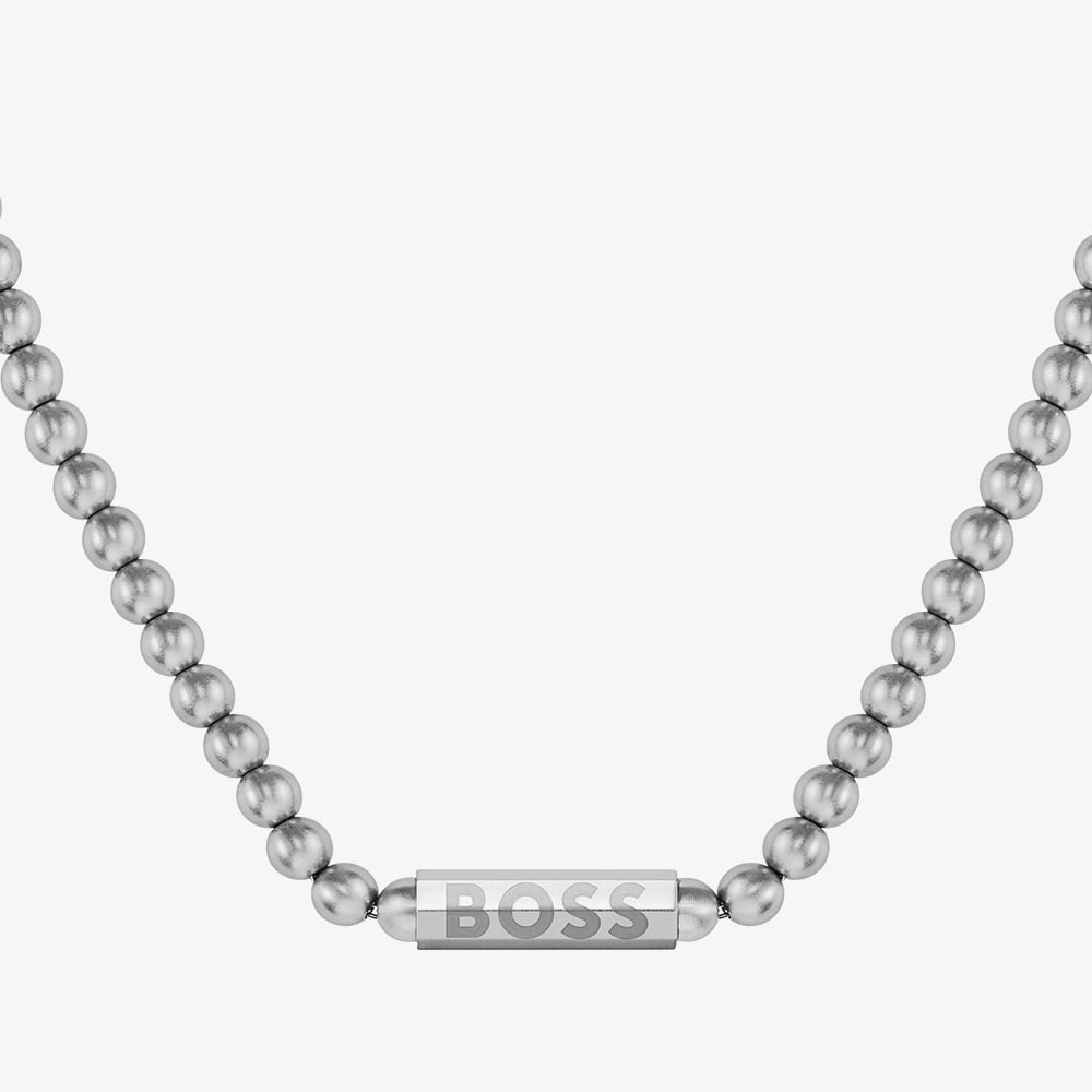 BOSS Beaded Sphere Logo Clasp Necklace 1580656