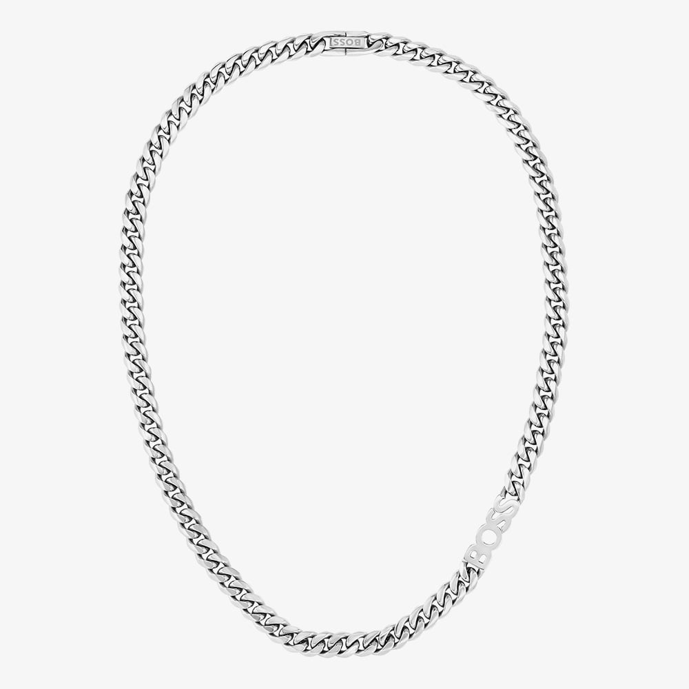 BOSS Kassy Stainless Steel 8mm Logo Chain Necklace 1580769