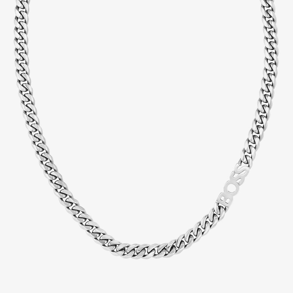 BOSS Kassy Stainless Steel 8mm Logo Chain Necklace 1580769