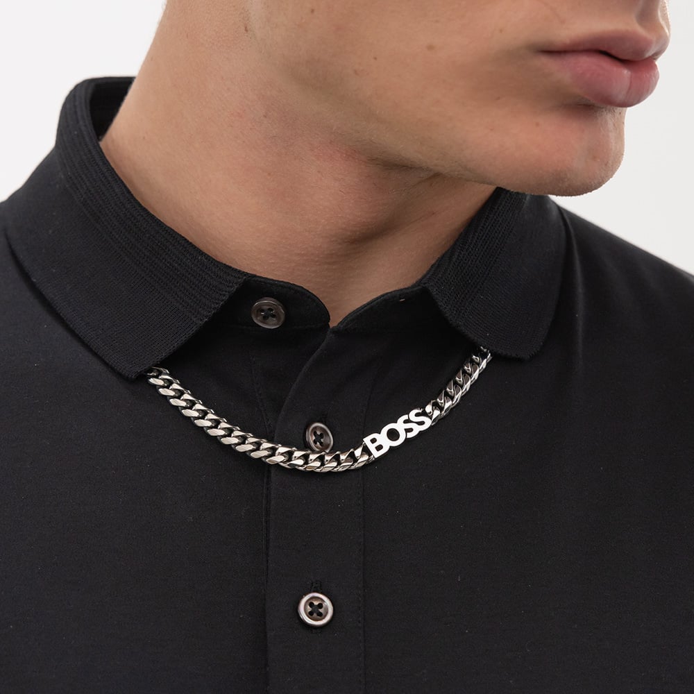 BOSS Kassy Stainless Steel 8mm Logo Chain Necklace 1580769