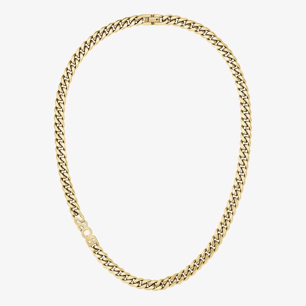 BOSS Kassy Gold Tone 8mm Logo Chain Necklace 1580770
