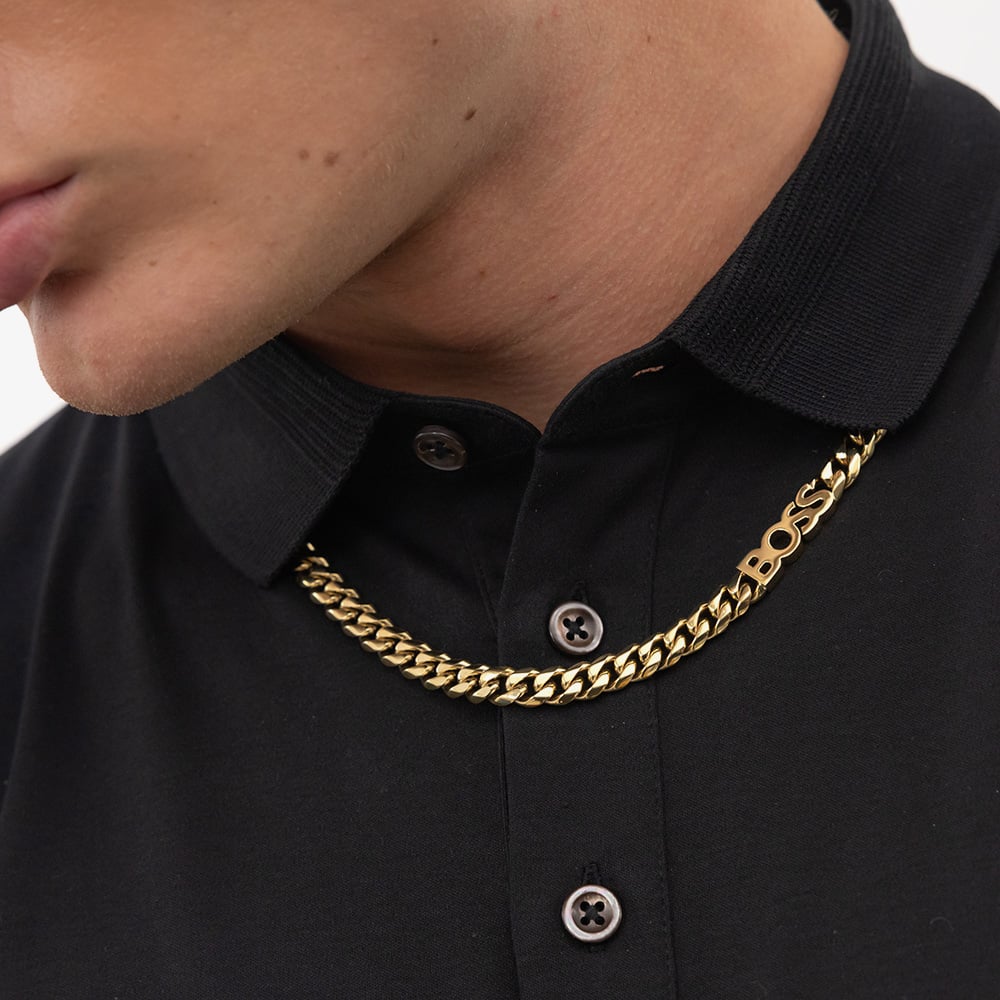 BOSS Kassy Gold Tone 8mm Logo Chain Necklace 1580770