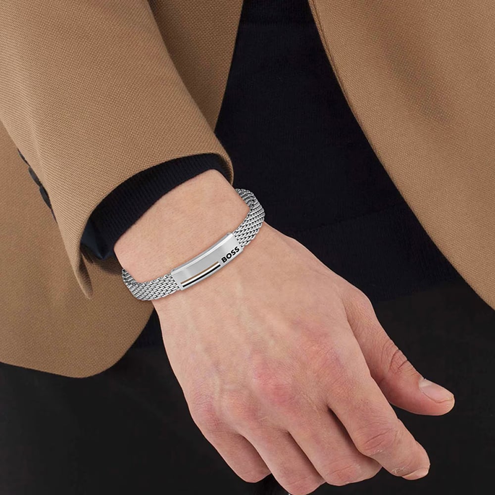 BOSS Alen Silver Mesh Bracelet 1580611