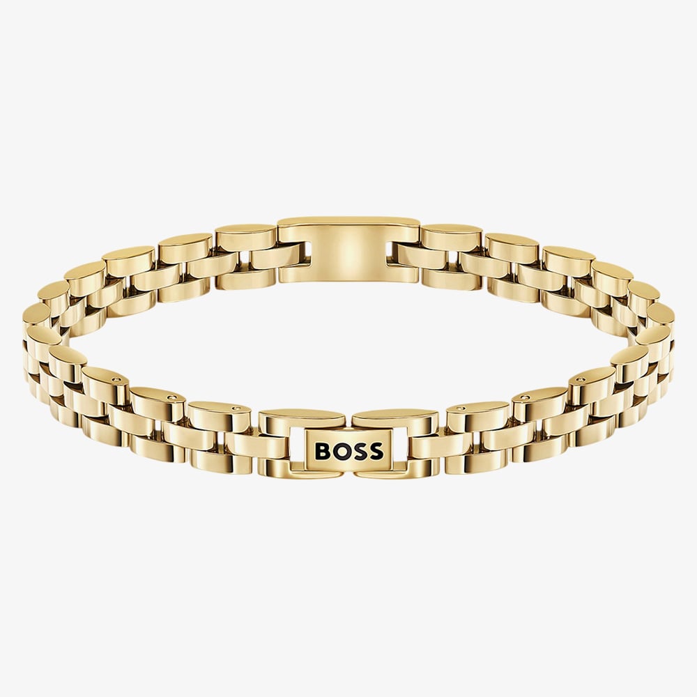 BOSS Archer Yellow Gold Tone Plated Stainless Steel Link Bracelet 1580889
