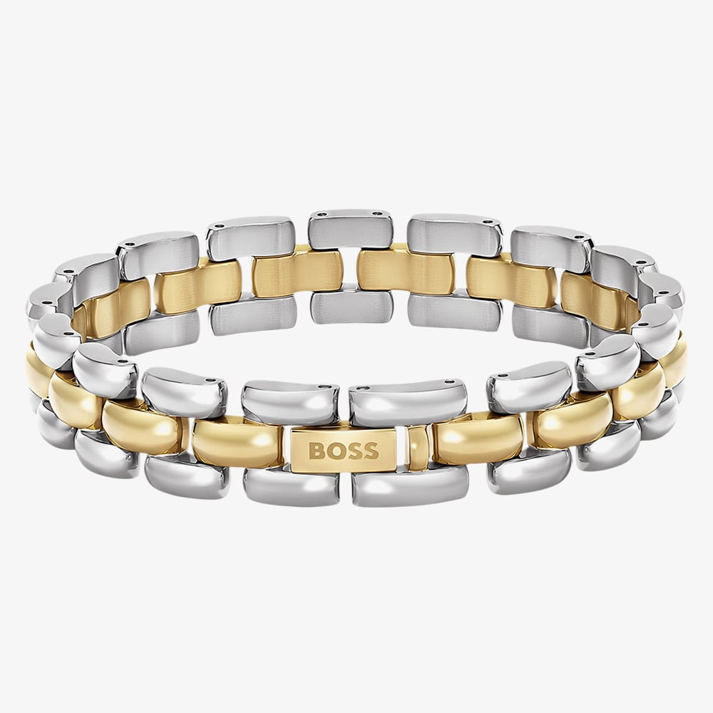 BOSS Violet Two Tone Gold Tone Plated & Stainless Steel Link Bracelet 1580896