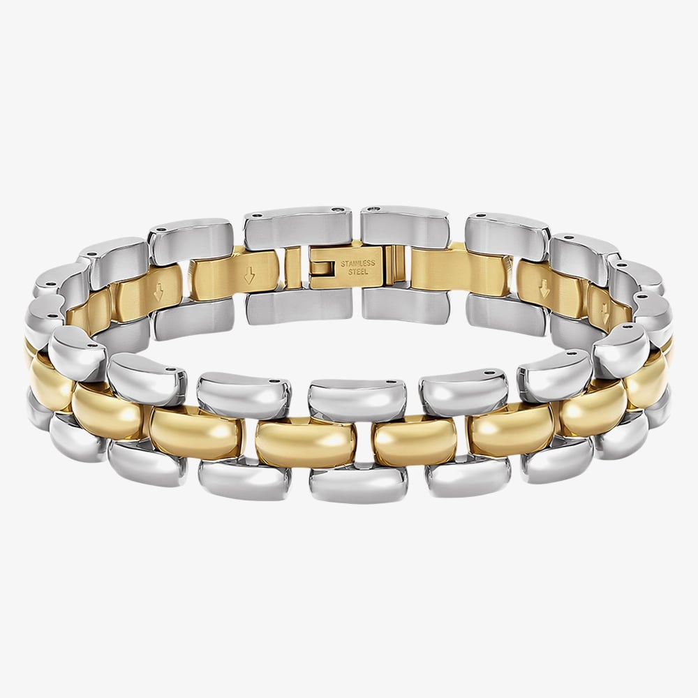 BOSS Violet Two Tone Gold Tone Plated & Stainless Steel Link Bracelet 1580896