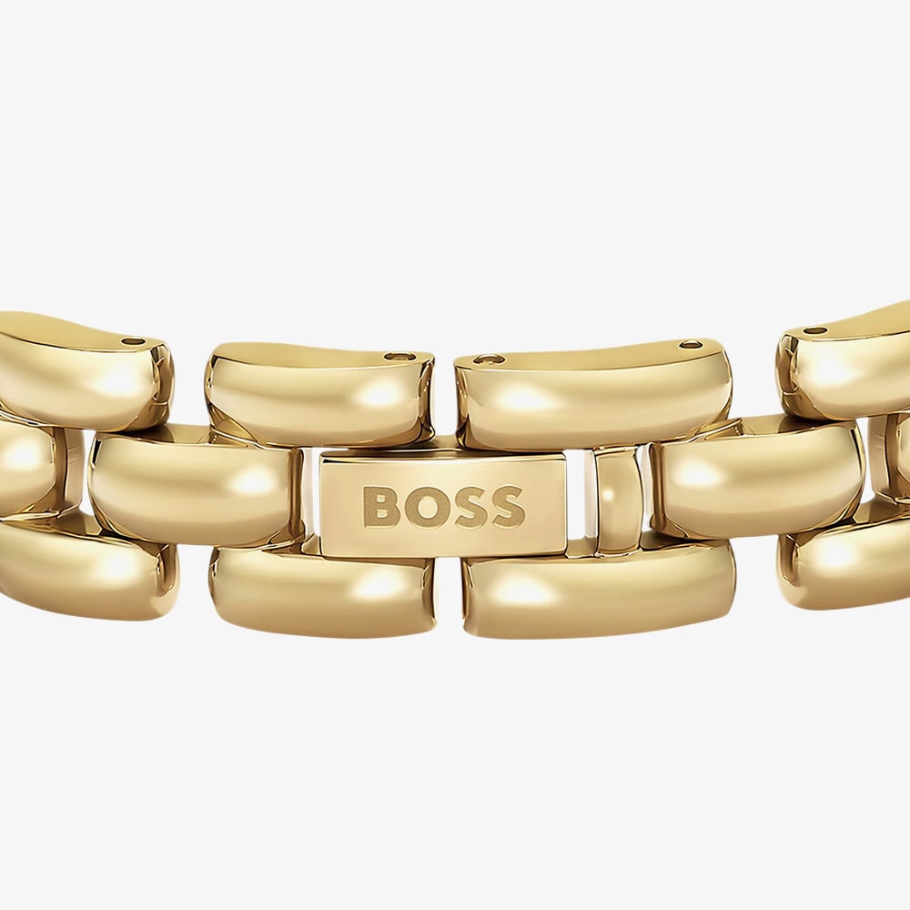 BOSS Violet Yellow Gold Tone Plated Stainless Steel Link Bracelet 1580897