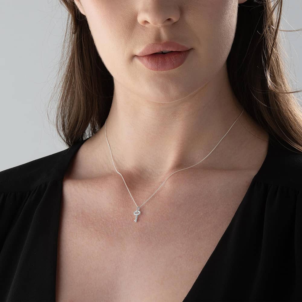 Lauren Ralph Lauren Cubic Zirconia Key Pendant Necklace 60542891-G03