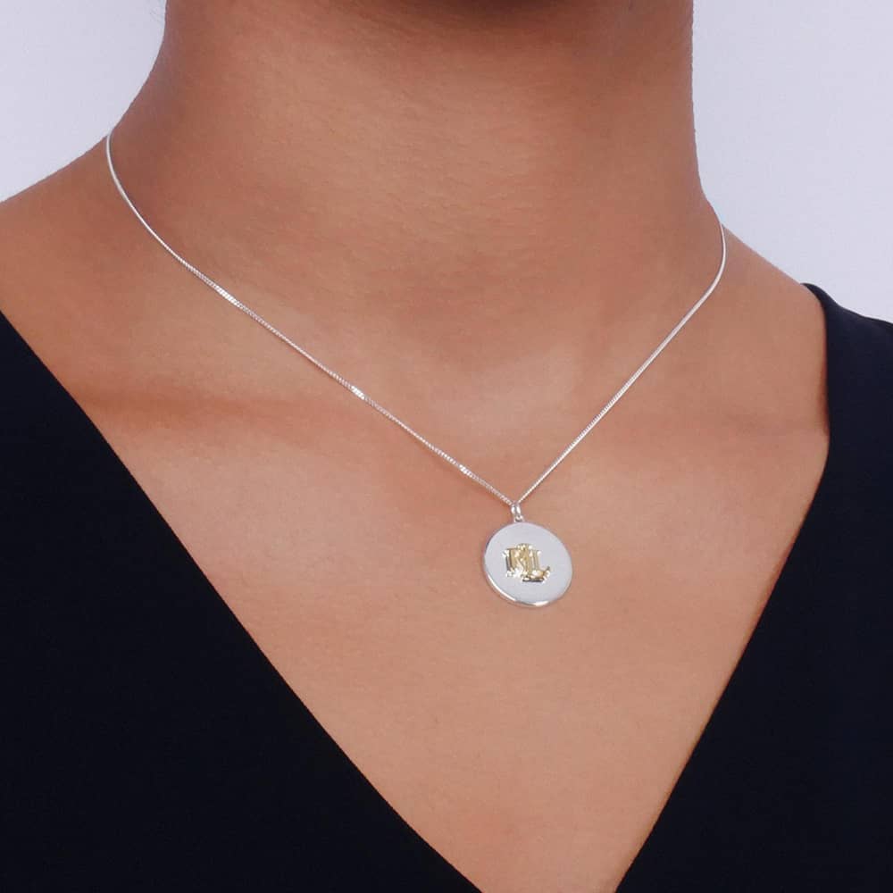 Lauren Ralph Lauren Silver Logo Disc Pendant Necklace 60556788-EZ6