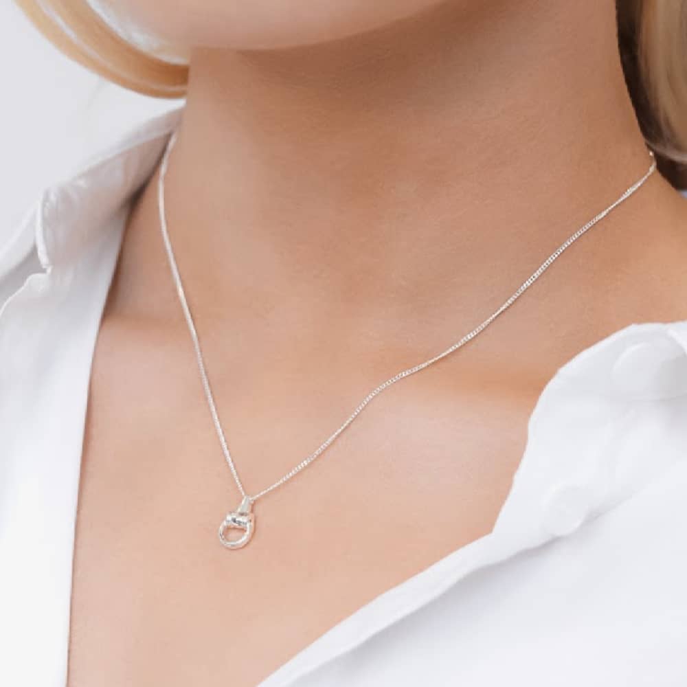 Lauren Ralph Lauren Silver 15 Inch Horse Bit Pendant Necklace 14N00358