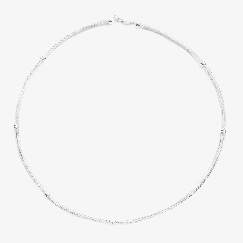 Lauren Ralph Lauren Silver 17 Inch Herringbone Necklace 14N00446