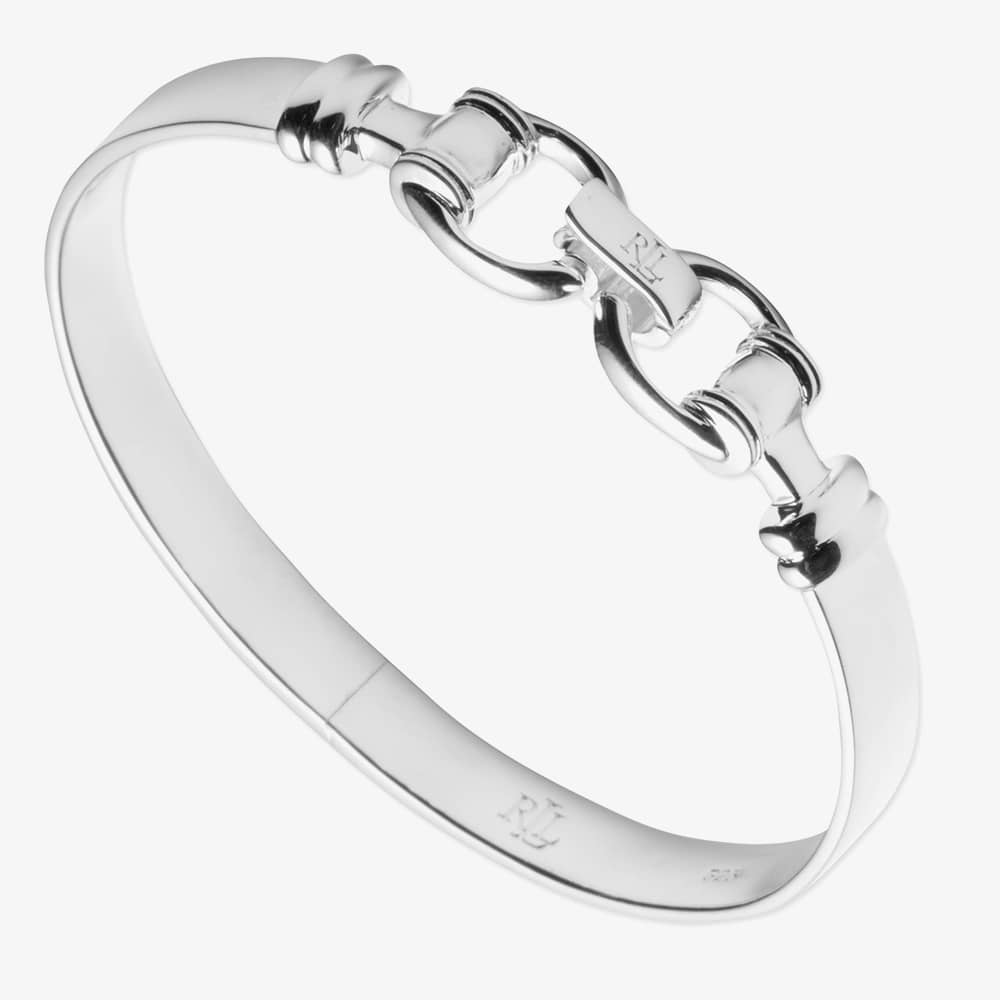 Lauren Ralph Lauren 14B00306 Silver Horse Bit Hinged Bangle