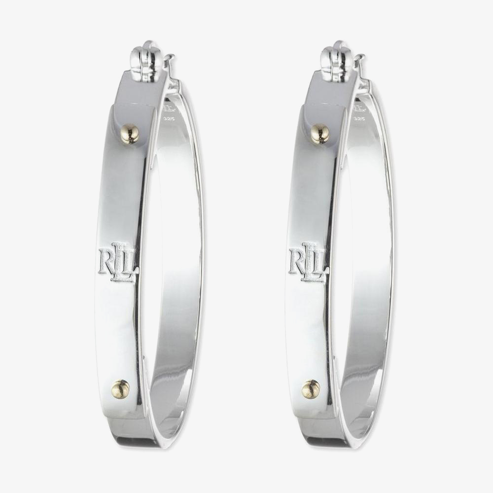 Lauren Ralph Lauren Silver Two Tone Hoop Earrings 60542847-EZ6