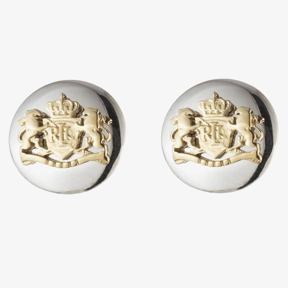 Lauren Ralph Lauren Silver Two Tone Crest Stud Earrings 60542913-EZ6
