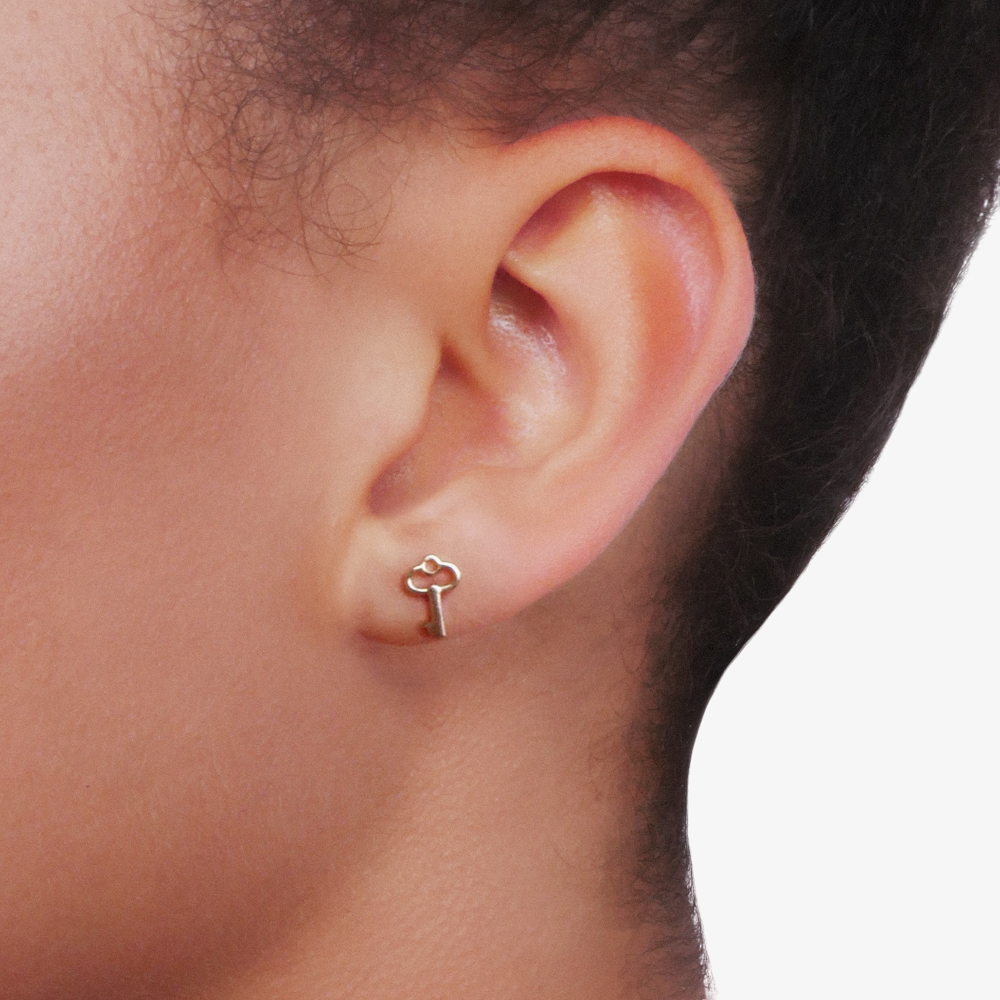 Lauren Ralph Lauren Gold Plated Key Stud Earrings 60556791-Z03