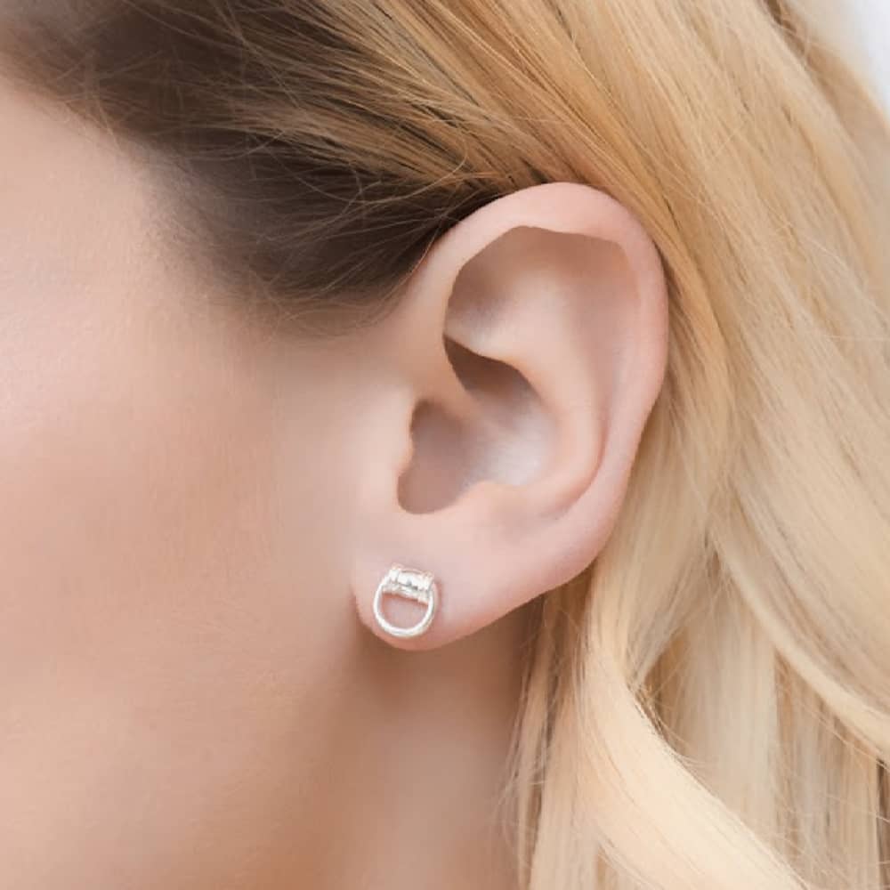 Lauren Ralph Lauren Silver Horse Bit Stud Earrings 14G00557