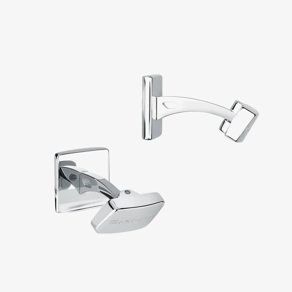 Maserati Silver Square Black Enamel Cufflinks JM422AVD10