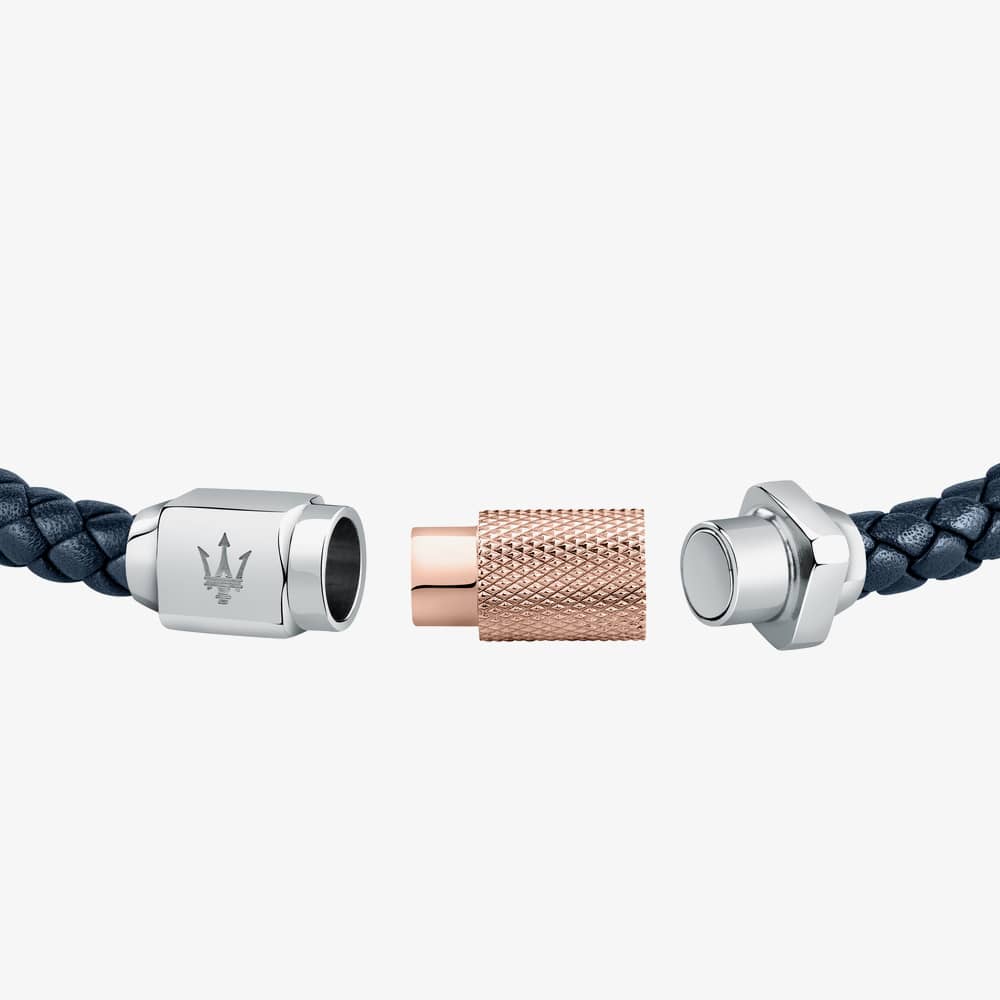 Maserati Blue Braided Leather Rope Bracelet JM223AVE16