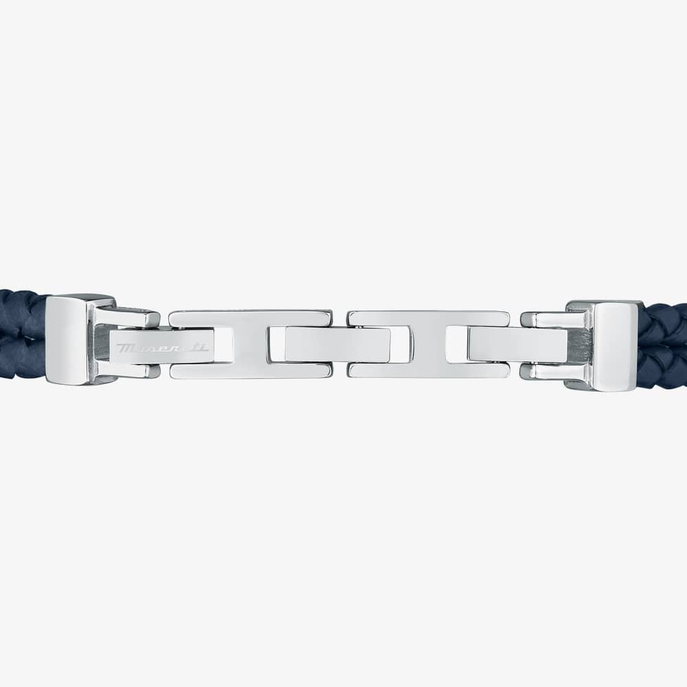 Maserati Stainless Steel and Blue Double Braided Rope Bracelet JM422AVE10