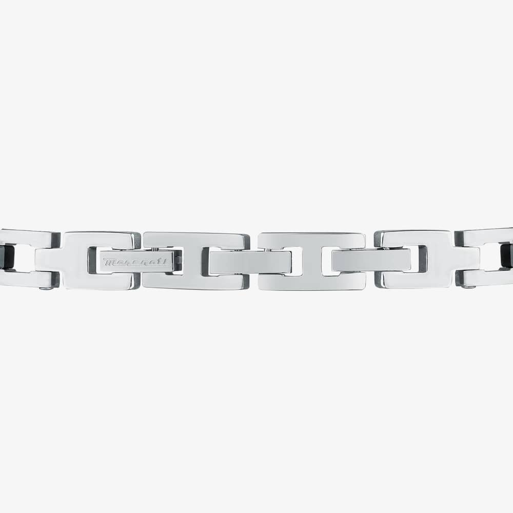 Maserati Silver Three Row Square Link Bracelet JM422ATZ16
