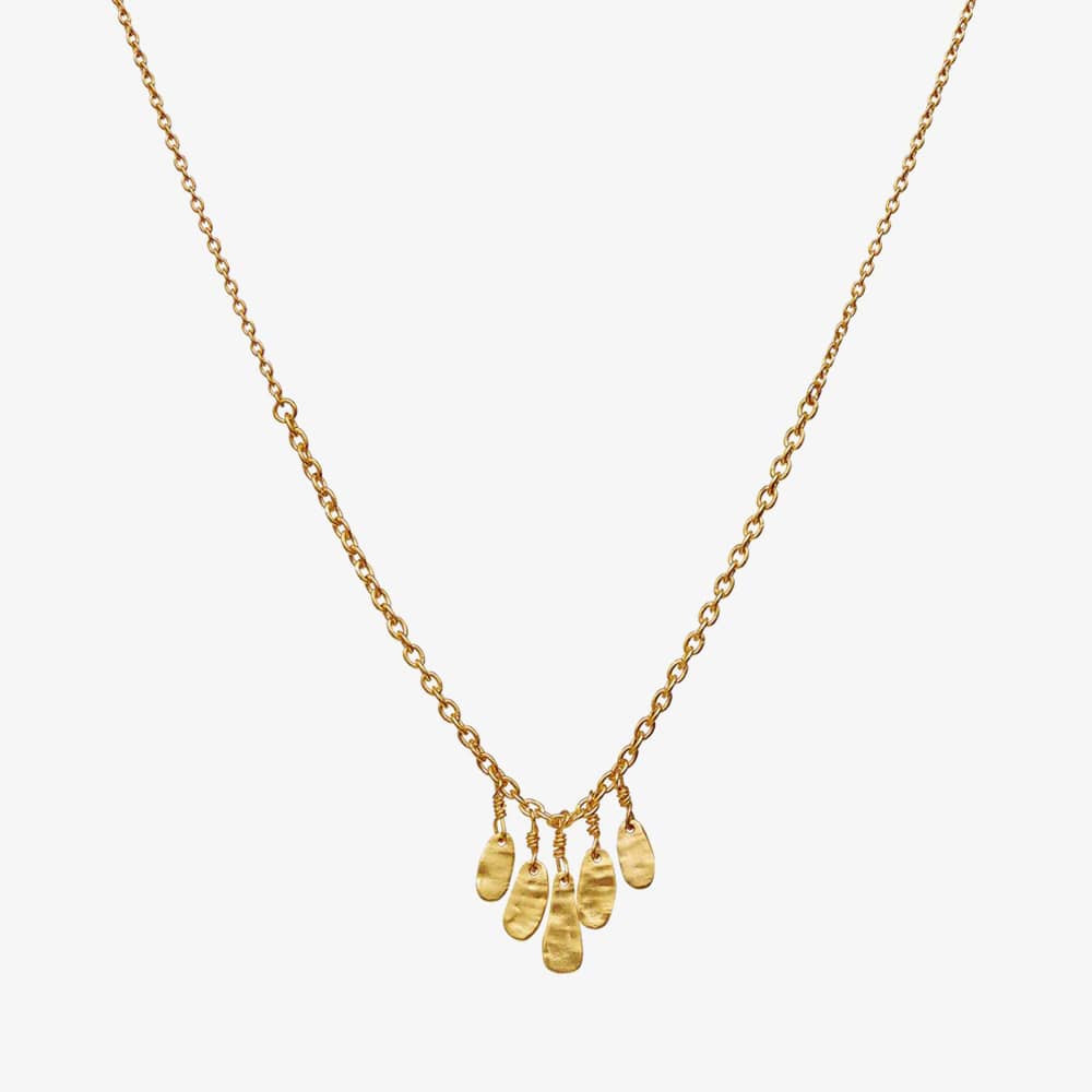 Product photograph of Maanesten Theresa Gold Plated Hammered Charm Necklace 2685a from The Jewel Hut