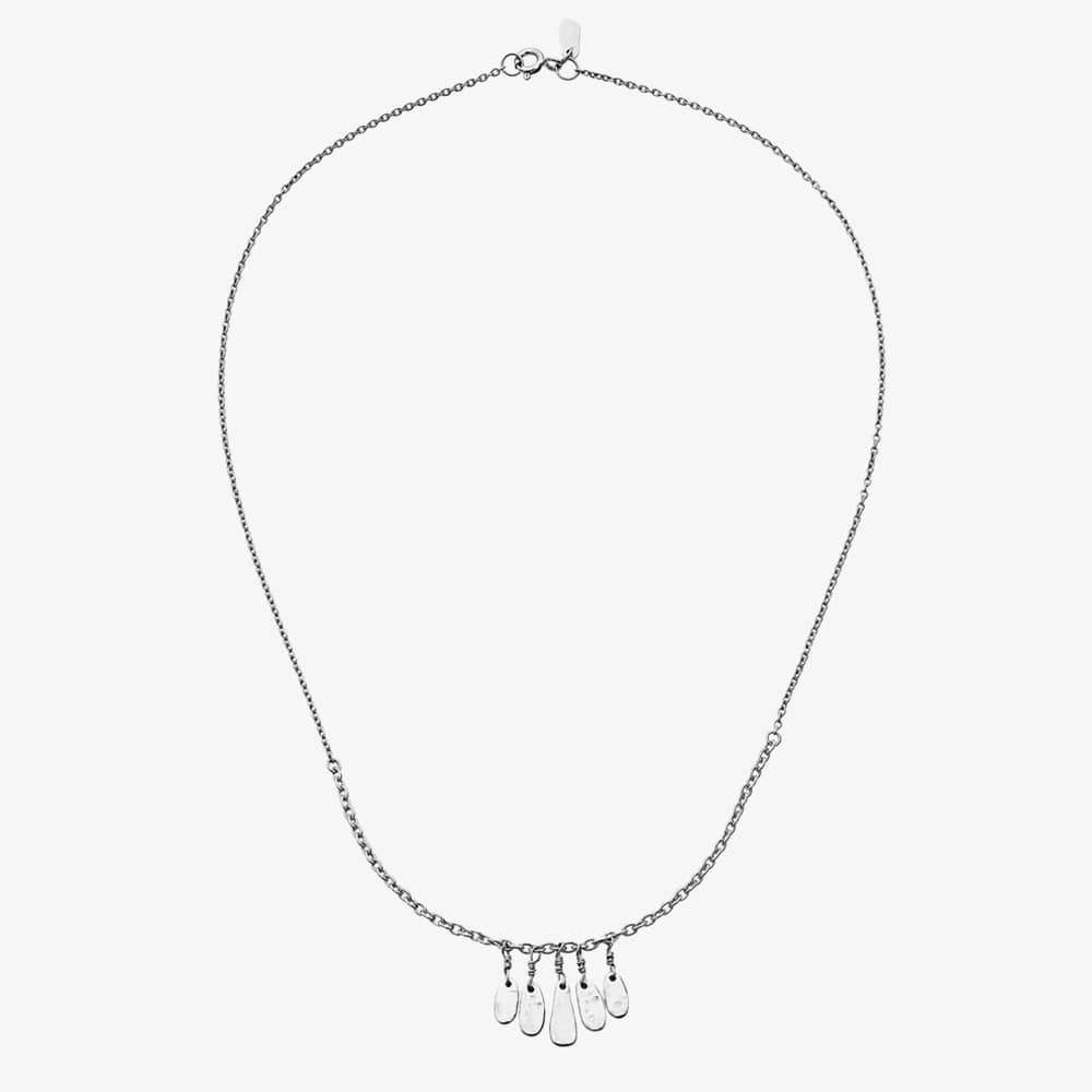 Maanesten Theresa Silver Hammered Charm Necklace 2685C