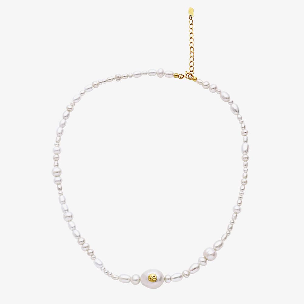 Maanesten Maggie Gold Plated Freshwater Pearl Yin Yang Necklace 2665A
