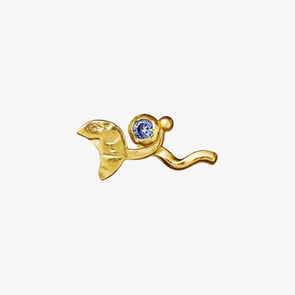 Product photograph of Maanesten Lucina Gold Plated Crescent Moon Single Stud Earring 9836a from The Jewel Hut