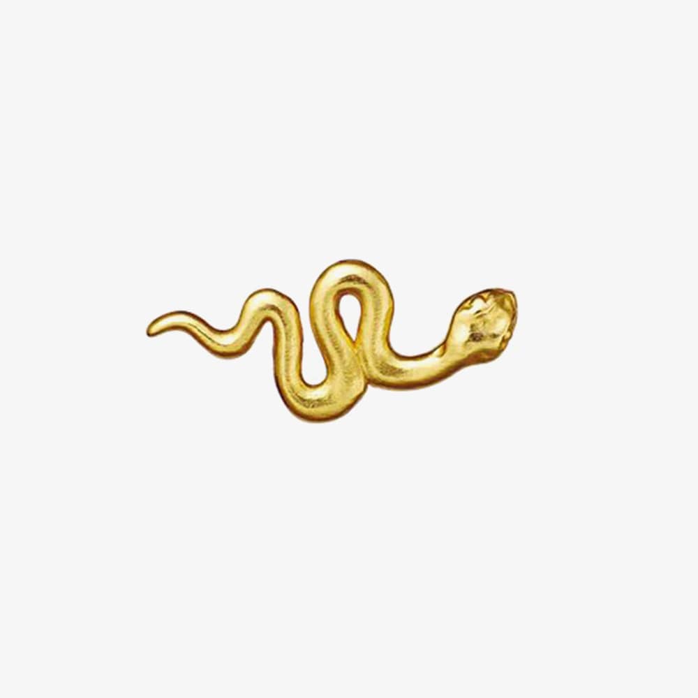 Product photograph of Maanesten Medusa Gold Plated Snake Single Stud Earring 9840a from The Jewel Hut