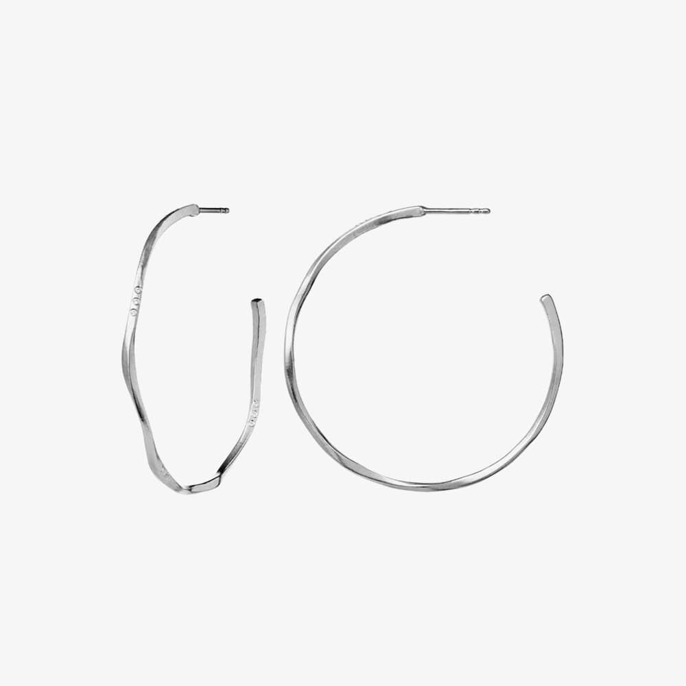 Maanesten Echo Silver Twisted 43mm Half Hoop Earrings 9863C