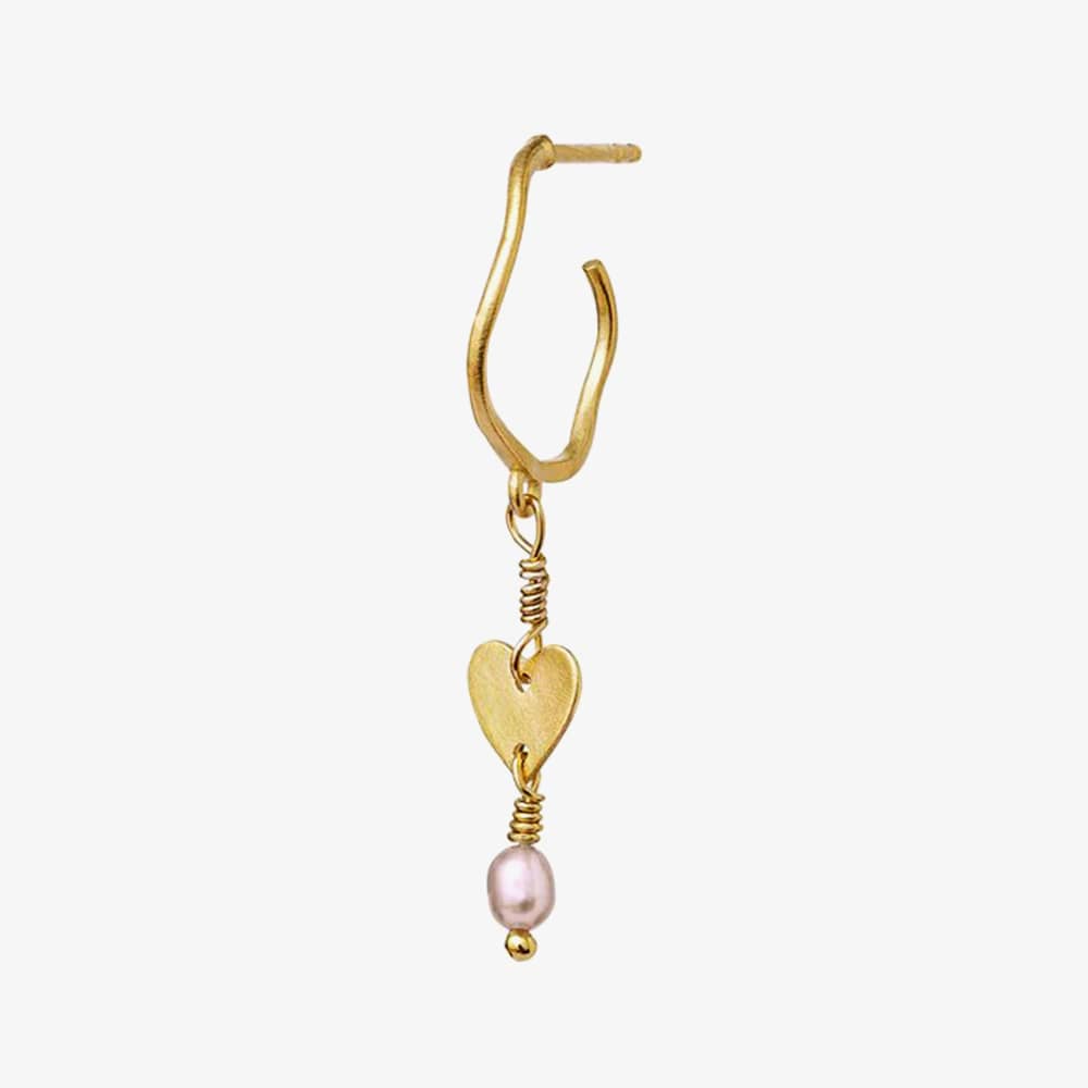 Product photograph of Maanesten Heart Chakra Gold Plated Single Dropper Earring 9825a from The Jewel Hut