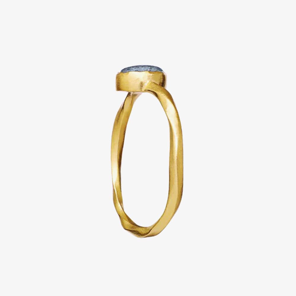 Maanesten Doris Gold Plated Blue Labradorite Moon Twist Ring 4810A
