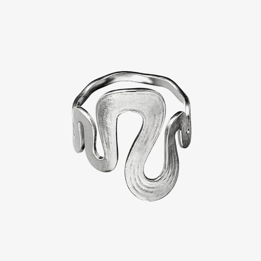 Maanesten Sasja Silver Textured Wave Ring 4796C